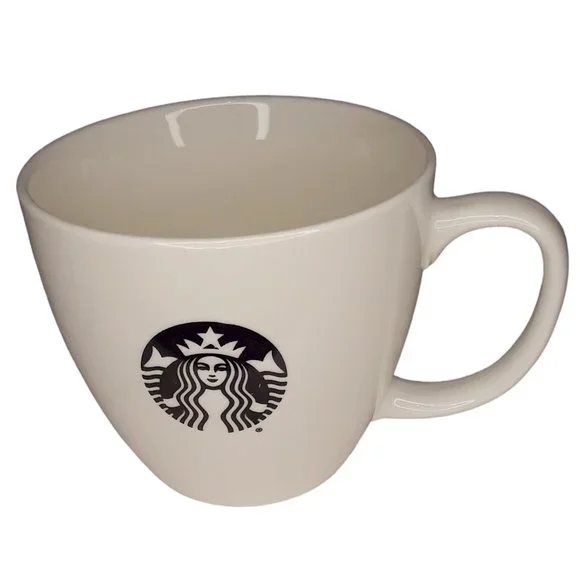 Starbucks | Dining | Starbucks 25 Large Oversized 20 Ounce White With Black  Logo Mug Coffe | Poshmark